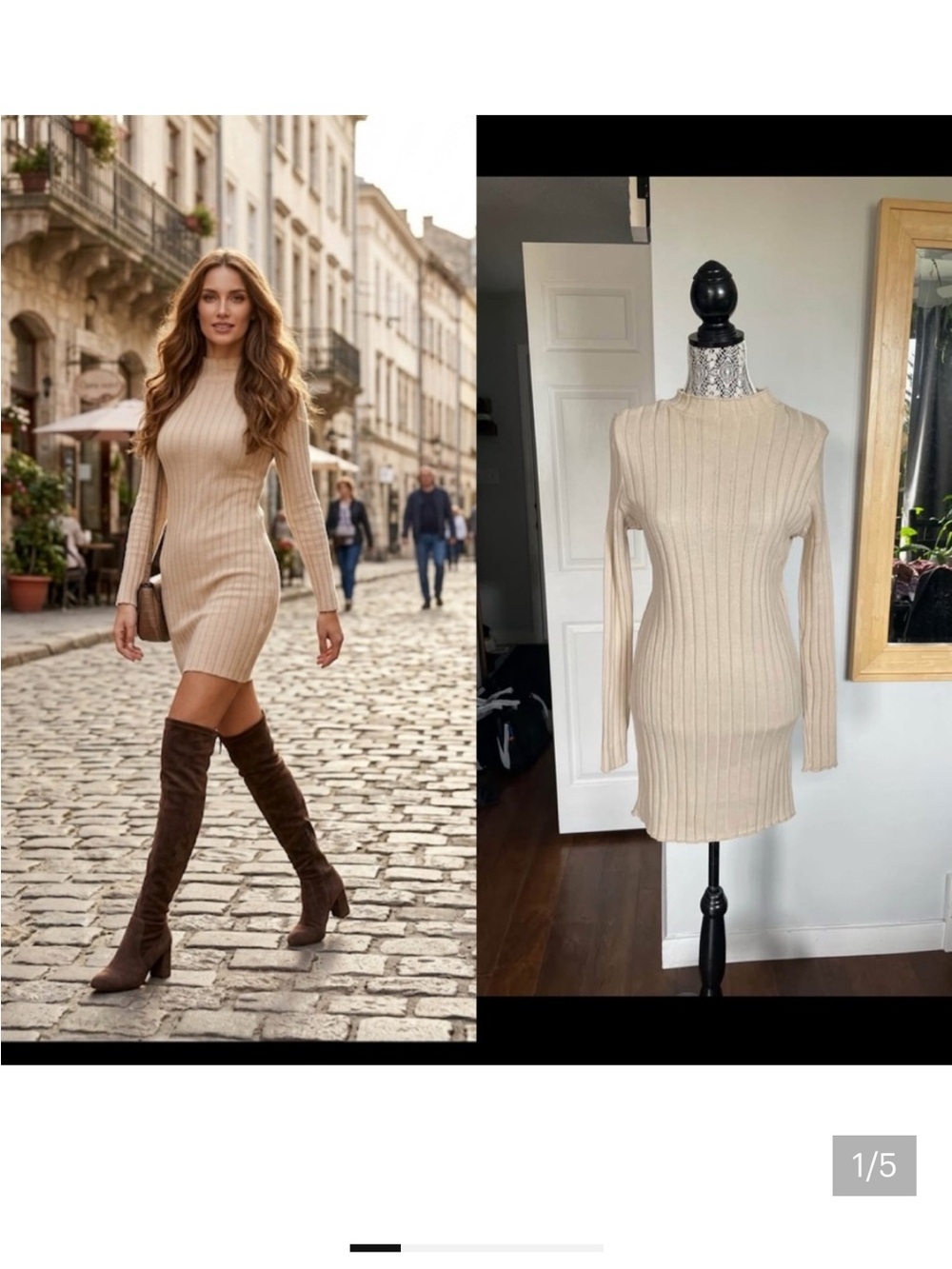 NWT Pretty Little Thing Rib Knit Mini Dress.